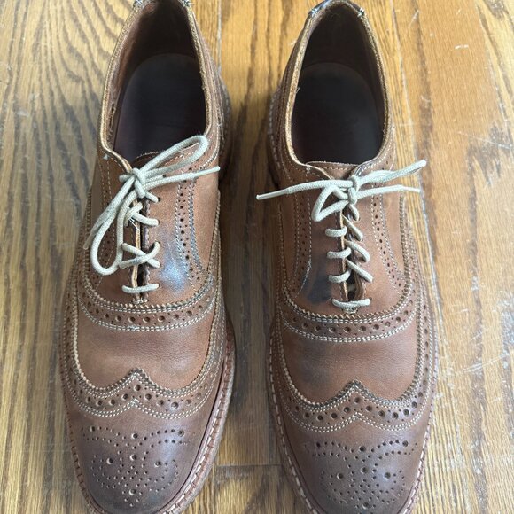 Allen Edmonds Neumok Leather Brown Oxford Tie Dress Shoes - Picture 1 of 5